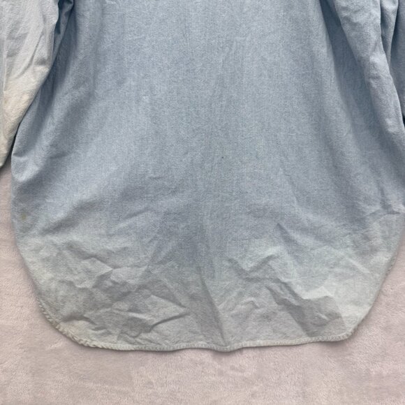 Vintage Looney Tunes Chambray Shirt mens L Blue Bugs Bunny Taz Embroidered - Picture 10 of 11